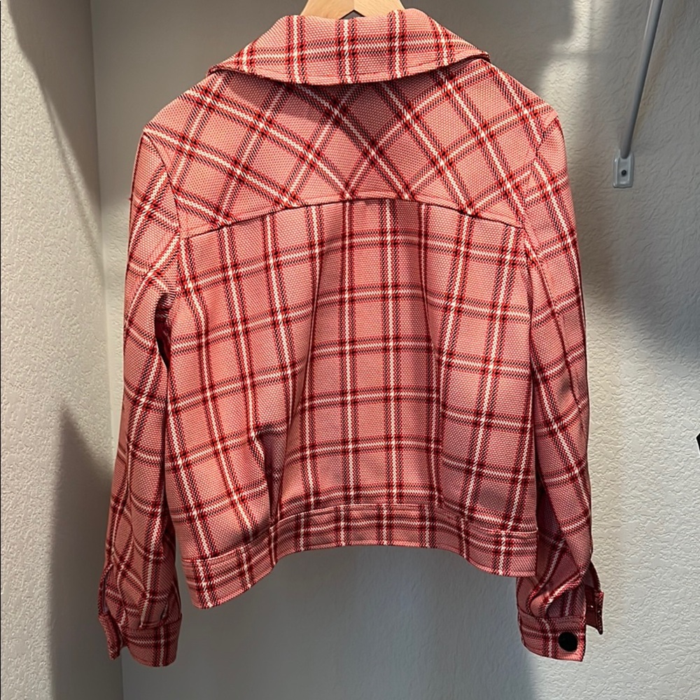 Scotch & Soda Pink Plaid Blazer Suit Jacket - Picture 3 of 3